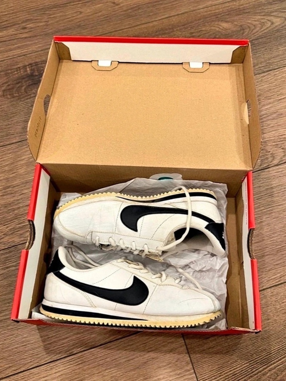 Nike Cortez Leather White Black Sneakers White & Black